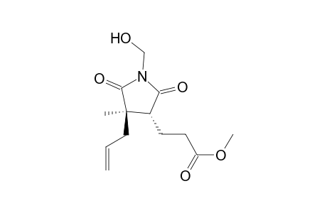3-Pyrrolidinepropanoic acid, 1-(hydroxymethyl)-4-methyl-2,5-dioxo-4-(2-propenyl)-, methyl ester, trans-(.+-.)-