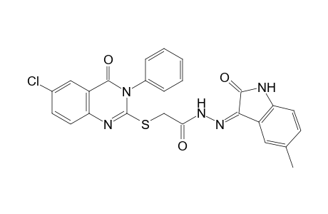 3-[[(6-chloro-3-phenyl-4(3H)-quinazolinone-2-yl)mercaptoacetyl]hydrazono]-1H-5-methyl-2-indolinone