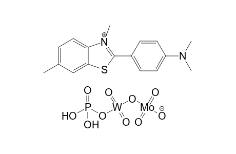 Benzothiazolium, 2-[4-(dimethylamino)phenyl]-3,6-dimethyl-, Phosphotungstomolybdic acid, salt