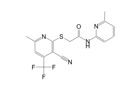 2-{[3-cyano-6-methyl-4-(trifluoromethyl)-2-pyridinyl]sulfanyl}-N-(6-methyl-2-pyridinyl)acetamide