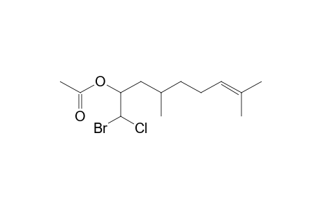 1-Bromo-1-chloro-4,8-dimethylnon-7-en-2-yl acetate