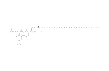 INDICANINE-D;5,7-DIHYDROXY-6-(GAMMA,GAMMA-DIMETHYLALLYL)-8-(2'''-HYDROXY-3'''-METHYLBUT-3'''-ENYL)-4'-(1''''-HYDROXYMETHYLPENTACOSANYL)-ISOFLAVONE