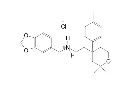N-(1,3-benzodioxol-5-ylmethyl)-2-[2,2-dimethyl-4-(4-methylphenyl)tetrahydro-2H-pyran-4-yl]ethanaminium chloride