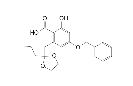 Benzoic acid, 2-hydroxy-4-(phenylmethoxy)-6-[(2-propyl-1,3-dioxolan-2-yl)methyl]-
