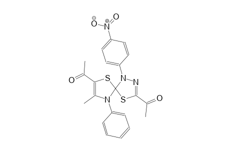 1-[3-acetyl-8-methyl-1-(4-nitrophenyl)-9-phenyl-4,6-dithia-1,2,9-triazaspiro[4.4]nona-2,7-dien-7-yl]ethanone