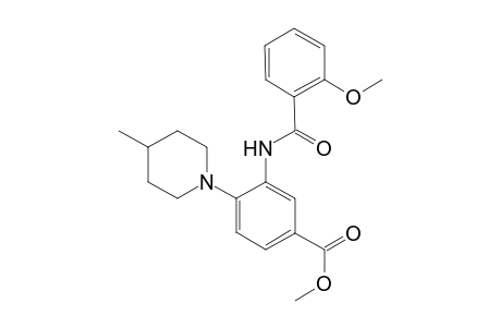 Benzoic acid, 3-[(2-methoxybenzoyl)amino]-4-(4-methyl-1-piperidinyl)-, methyl ester