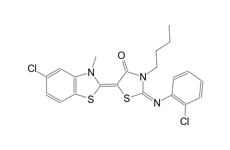(2E,5Z)-3-butyl-5-(5-chloro-3-methyl-1,3-benzothiazol-2(3H)-ylidene)-2-[(2-chlorophenyl)imino]-1,3-thiazolidin-4-one