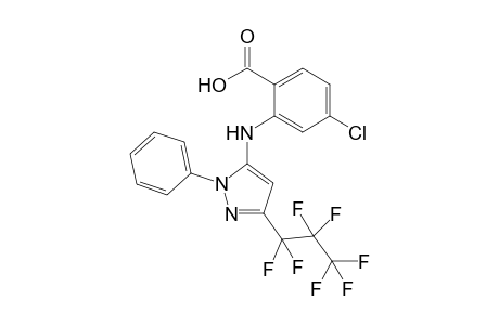 2-[N-(2-phenyl-5-(1,1,2,2,3,3,3-heptafluoropropyl)-2H-pyrazol-3-yl)amino]-4-chlorobenzoic acid
