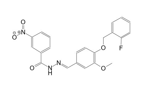 N'-((E)-{4-[(2-fluorobenzyl)oxy]-3-methoxyphenyl}methylidene)-3-nitrobenzohydrazide