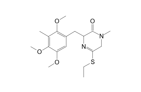 1-Methyl-3-(3-methyl-2,4,5-trimethoxyphenylmethyl)-5-ethylthio-2-piperirazinone
