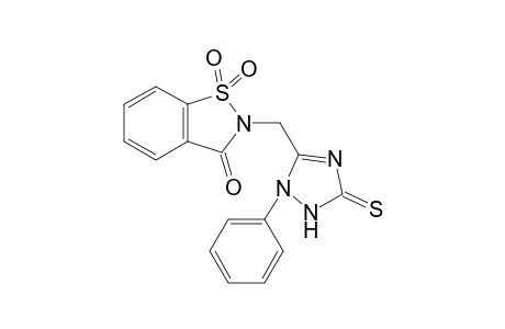 1,1-bis(oxidanylidene)-2-[(2-phenyl-5-sulfanylidene-1H-1,2,4-triazol-3-yl)methyl]-1,2-benzothiazol-3-one