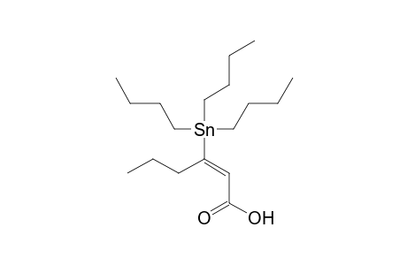 (E)-3-(Tributylstannyl)hex-2-enoic acid
