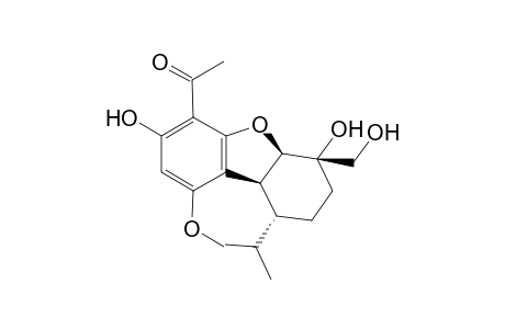 1-[(5aR,6S,9R,9aS)-3,6-dihydroxy-6-(hydroxymethyl)-1-methoxy-9-propan-2-yl-7,8,9,9a-tetrahydro-5aH-dibenzofuran-4-yl]ethanone