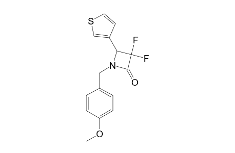 (RAC)-N-(4'-METHOXYBENZYL)-3,3-DIFLUORO-4-(THIOPHEN-3-YL)-AZETIDIN-2-ONE
