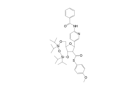 2-(N-Benzoylamino)-5-{3',5'-O-(1",1",3",3"-tetraisopropyl-disiloxane-1",3"-diyl)-2'-O-[(p-tolyloxy)thiocarbonyl]-.beta.-D-ribofuranosyl]-pyridine