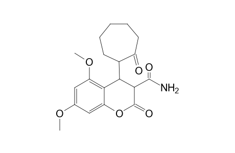 2-keto-4-(2-ketocycloheptyl)-5,7-dimethoxy-chroman-3-carboxamide