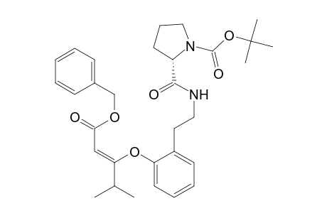 Benzyl (Z,E)-4-methyl-3-(4'-.beta.-(((n'-((tert-butyloxy)-carbonyl)-l-prolyl)amino)ethyl)phenoxy)-2-pentenoate