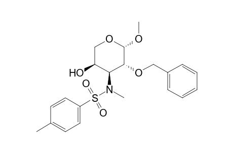 .beta.-L-Arabinopyranoside, methyl 3-deoxy-3-[methyl[(4-methylphenyl)sulfonyl]amino]-2-O-(phenylmethyl)-