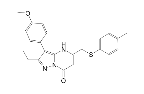 pyrazolo[1,5-a]pyrimidin-7(4H)-one, 2-ethyl-3-(4-methoxyphenyl)-5-[[(4-methylphenyl)thio]methyl]-