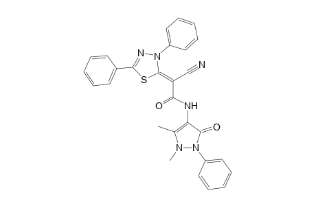 2-Cyano-N-(1,5-dimethyl-3-oxo-2-phenyl-2,3-dihydro-1H-pyrazol-4-yl)-2-(3,5-diphenyl-1,3,4-thiadiazol-2(3H)-ylidene)acetamide