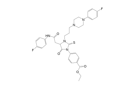 ethyl 4-(4-[2-(4-fluoroanilino)-2-oxoethyl]-3-{3-[4-(4-fluorophenyl)-1-piperazinyl]propyl}-5-oxo-2-thioxo-1-imidazolidinyl)benzoate