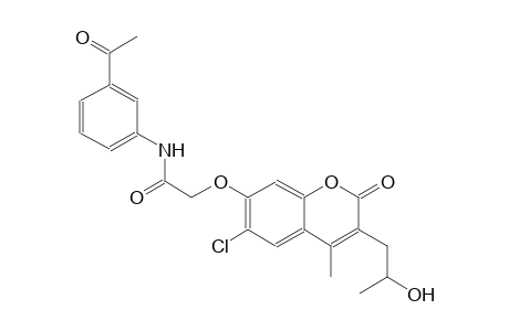 N-(3-acetylphenyl)-2-{[6-chloro-3-(2-hydroxypropyl)-4-methyl-2-oxo-2H-chromen-7-yl]oxy}acetamide