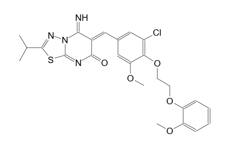 (6Z)-6-{3-chloro-5-methoxy-4-[2-(2-methoxyphenoxy)ethoxy]benzylidene}-5-imino-2-isopropyl-5,6-dihydro-7H-[1,3,4]thiadiazolo[3,2-a]pyrimidin-7-one