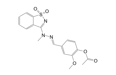 benzaldehyde, 4-(acetyloxy)-3-methoxy-, (1,1-dioxido-1,2-benzisothiazol-3-yl)methylhydrazone