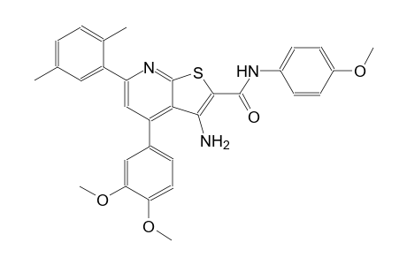 3-amino-4-(3,4-dimethoxyphenyl)-6-(2,5-dimethylphenyl)-N-(4-methoxyphenyl)thieno[2,3-b]pyridine-2-carboxamide