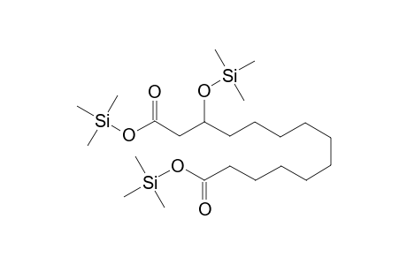 Tetradecanedioic acid <3-hydroxy->, tri-TMS