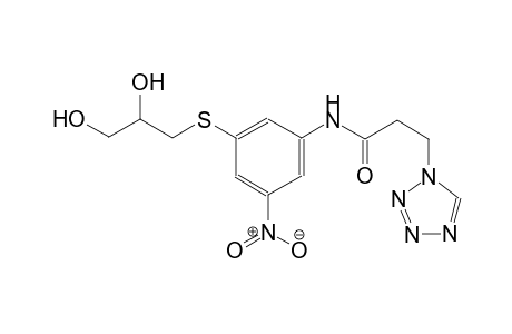 N-{3-[(2,3-dihydroxypropyl)sulfanyl]-5-nitrophenyl}-3-(1H-tetraazol-1-yl)propanamide