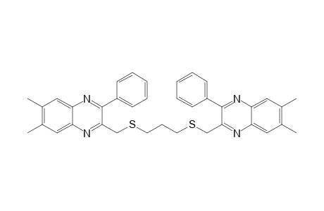 2-[3-[(6,7-dimethyl-3-phenyl-quinoxalin-2-yl)methylsulfanyl]propylsulfanylmethyl]-6,7-dimethyl-3-phenyl-quinoxaline