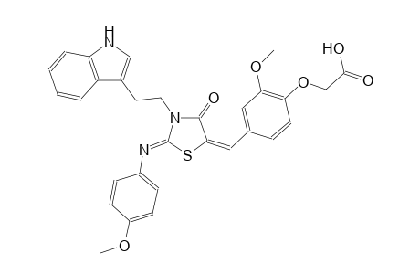 [4-((E)-{(2Z)-3-[2-(1H-indol-3-yl)ethyl]-2-[(4-methoxyphenyl)imino]-4-oxo-1,3-thiazolidin-5-ylidene}methyl)-2-methoxyphenoxy]acetic acid