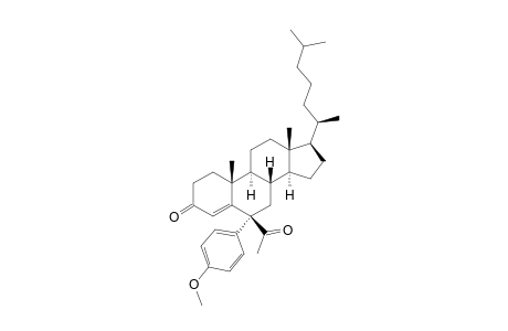 Cholest-4-en-3-one, 6-acetyl-6-(4-methoxyphenyl)-, (6.beta.)-