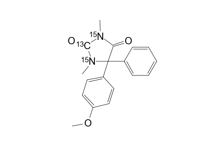 N,N-dimethyl-5-phenyl-5-(4-methoxyphenyl)-2-13C-1,3-15N2-hydantoin