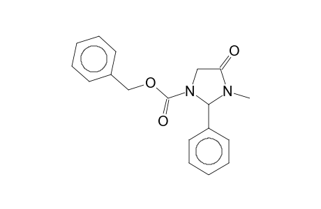 3-Methyl-4-oxo-2-phenylimidazolidine-1-carboxylic acid, benzyl ester