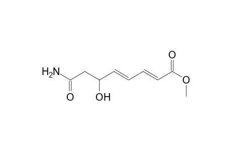 2,4-Octadienoic acid, 8-amino-6-hydroxy-8-oxo-, methyl ester, (E,E)-(.+-.)-