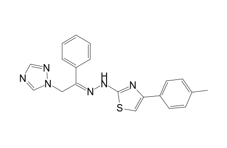 4-(4-Methylphenyl)-N-[(E)-[1-phenyl-2-(1,2,4-triazol-1-yl)ethylidene]amino]-1,3-thiazol-2-amine