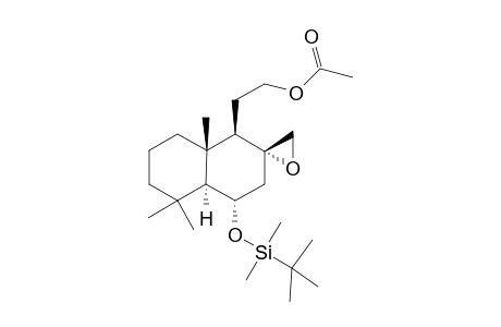 (+)-(1R,2R,4S,4aS,8aS)-2-(4-[(1,1-Dimethylethyl)dimethylsilyl]oxy-3,4,4a,5,6,7,8,8a-octadehydro-5,5,8a-trimethyl-spiro[naphthalene-2(1H),2'-oxiran]-yl)ethyl acetate