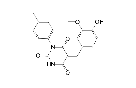 (5Z)-5-(4-hydroxy-3-methoxybenzylidene)-1-(4-methylphenyl)-2,4,6(1H,3H,5H)-pyrimidinetrione