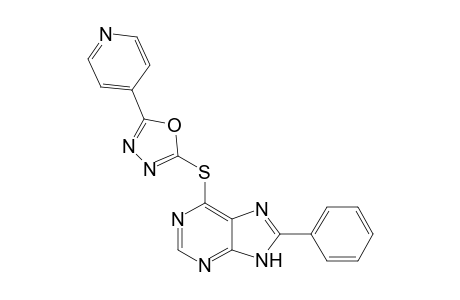 2-[(8-Phenyl-9H-purin-6-yl)thio]-5-(pyridin-4-yl)-1,3,4-oxadiazole