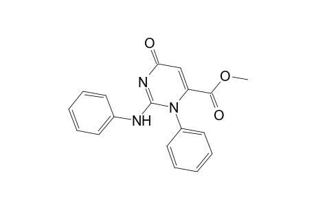 4-Pyrimidinecarboxylic acid, 1,2,3,6-tetrahydro-6-oxo-3-phenyl-2-(phenylimino)-, methyl ester