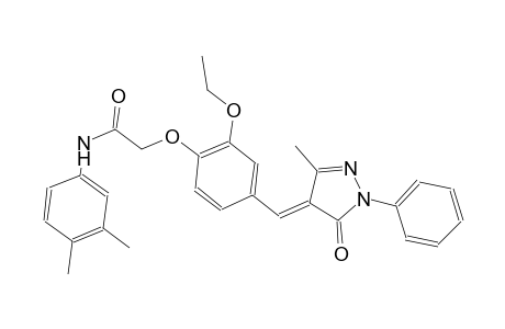 N-(3,4-dimethylphenyl)-2-{2-ethoxy-4-[(E)-(3-methyl-5-oxo-1-phenyl-1,5-dihydro-4H-pyrazol-4-ylidene)methyl]phenoxy}acetamide