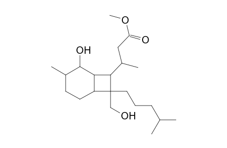 Bicyclo[4.2.0]octane-7-propanoic acid, 5-hydroxy-8-(hydroxymethyl)-.beta.,4-dimethyl-8-(4-methylpentyl)-, methyl ester