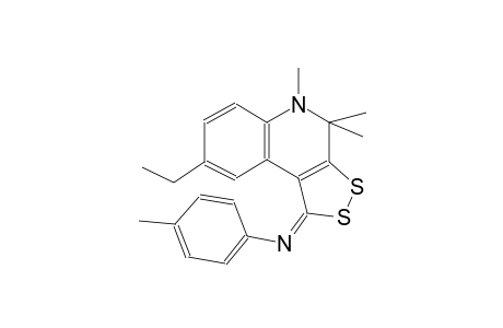 N-[(1E)-8-ethyl-4,4,5-trimethyl-4,5-dihydro-1H-[1,2]dithiolo[3,4-c]quinolin-1-ylidene]-4-methylaniline