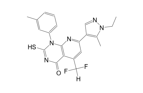 pyrido[2,3-d]pyrimidin-4(1H)-one, 5-(difluoromethyl)-7-(1-ethyl-5-methyl-1H-pyrazol-4-yl)-2-mercapto-1-(3-methylphenyl)-