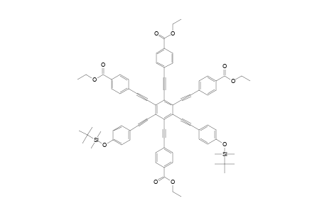 1,3-BIS-[PARA-(TERT.-BUTYLDIMETHYLSILYLOXY)-PHENYLETHYNYL]-2,4,5,6-TETRAKIS-[PARA-(ETHOXYCARBONYL)-PHENYLETHYNYL]-BENZENE