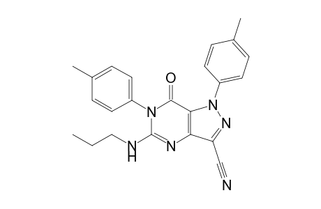 3-Cyano-5-propylamino-1,6-di(p-tolyl)-1H-pyrazolo[4,3-d]pyrimidin-7(6H)-one