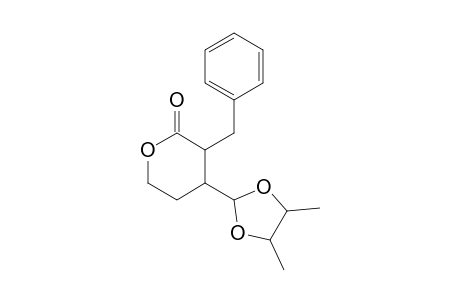 3-Benzyl-4-[4',5'-Dimethyl-1',3'-dioxolan-2'-yl]tetrahydro-2H-pyran-2-one