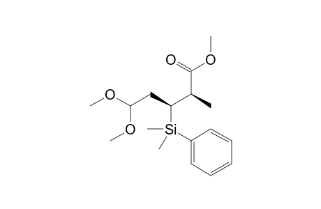 Methyl (2R*,3S*)-5,5-dimethoxy-2-methyl-3-dimethyl(phenyl)silylpentanoate